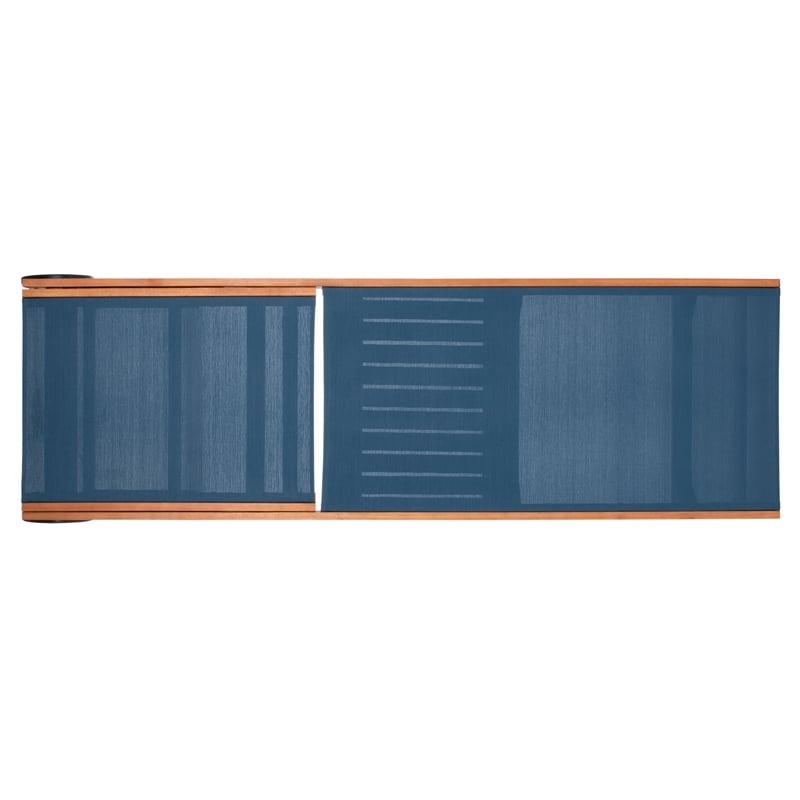 Safavieh Ralden Wood and Fabric Sunlounger in Natural / Navy