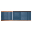 Safavieh Ralden Wood and Fabric Sunlounger in Natural / Navy