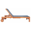 Safavieh Ralden Wood and Fabric Sunlounger in Natural / Navy