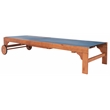 Safavieh Ralden Wood and Fabric Sunlounger in Natural / Navy