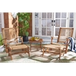 Safavieh Chantelle Wood and Fabric Living Set in Natural / Natural