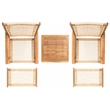 Safavieh Chantelle Wood and Fabric Living Set in Natural / Natural