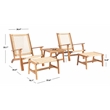 Safavieh Chantelle Wood and Fabric Living Set in Natural / Natural
