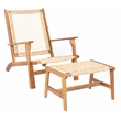 Safavieh Chantelle Wood and Fabric Living Set in Natural / Natural
