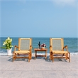 Safavieh Chantelle Wood and Fabric Living Set in Natural / Natural
