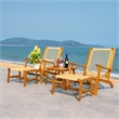 Safavieh Chantelle Wood and Fabric Living Set in Natural / Natural