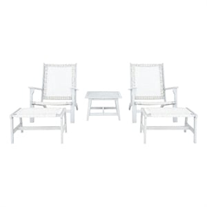 Safavieh Chantelle Wood and Fabric Living Set in Gray / Gray