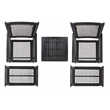 Safavieh Chantelle Wood and Fabric Living Set in Black / Black