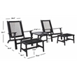 Safavieh Chantelle Wood and Fabric Living Set in Black / Black