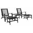 Safavieh Chantelle Wood and Fabric Living Set in Black / Black