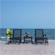 Safavieh Chantelle Wood and Fabric Living Set in Black / Black