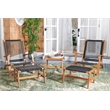 Safavieh Chantelle Wood and Fabric Living Set in Natural / Black
