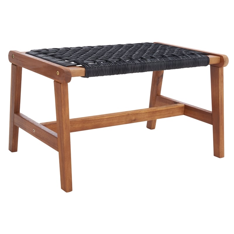 Safavieh Chantelle Wood and Fabric Living Set in Natural / Black