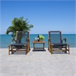 Safavieh Chantelle Wood and Fabric Living Set in Natural / Black