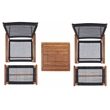 Safavieh Chantelle Wood and Fabric Living Set in Natural / Black