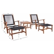 Safavieh Chantelle Wood and Fabric Living Set in Natural / Black