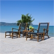 Safavieh Chantelle Wood and Fabric Living Set in Natural / Black