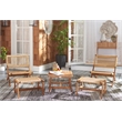 Safavieh Casella Wood and Fabric Living Set  in Natural / Natural