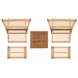 Safavieh Casella Wood and Fabric Living Set  in Natural / Natural