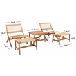 Safavieh Casella Wood and Fabric Living Set  in Natural / Natural