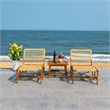 Safavieh Casella Wood and Fabric Living Set  in Natural / Natural