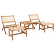 Safavieh Casella Wood and Fabric Living Set  in Natural / Natural