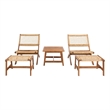 Safavieh Casella Wood and Fabric Living Set  in Natural / Natural