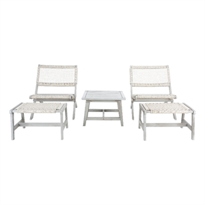 Safavieh Casella Wood and Fabric Living Set  in Gray / Gray