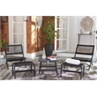 Safavieh Casella Wood and Fabric Living Set  in Black / Black