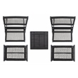 Safavieh Casella Wood and Fabric Living Set  in Black / Black