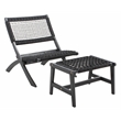 Safavieh Casella Wood and Fabric Living Set  in Black / Black