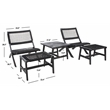 Safavieh Casella Wood and Fabric Living Set  in Black / Black