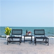 Safavieh Casella Wood and Fabric Living Set  in Black / Black
