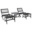 Safavieh Casella Wood and Fabric Living Set  in Black / Black
