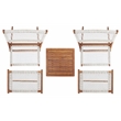 Safavieh Casella Wood and Fabric Living Set  in Natural / White