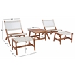 Safavieh Casella Wood and Fabric Living Set  in Natural / White