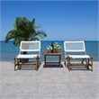 Safavieh Casella Wood and Fabric Living Set  in Natural / White