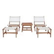 Safavieh Casella Wood and Fabric Living Set  in Natural / White