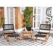 Safavieh Casella Wood and Fabric Living Set  in Natural / Black