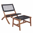 Safavieh Casella Wood and Fabric Living Set  in Natural / Black