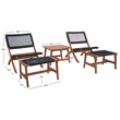 Safavieh Casella Wood and Fabric Living Set  in Natural / Black
