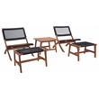 Safavieh Casella Wood and Fabric Living Set  in Natural / Black
