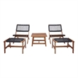 Safavieh Casella Wood and Fabric Living Set  in Natural / Black