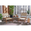 Safavieh Darryl Wood and Fabric Living Set in Natural / Natural