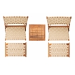 Safavieh Darryl Wood and Fabric Living Set in Natural / Natural