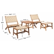 Safavieh Darryl Wood and Fabric Living Set in Natural / Natural