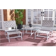Safavieh Darryl Wood and Fabric Living Set in Gray / Gray