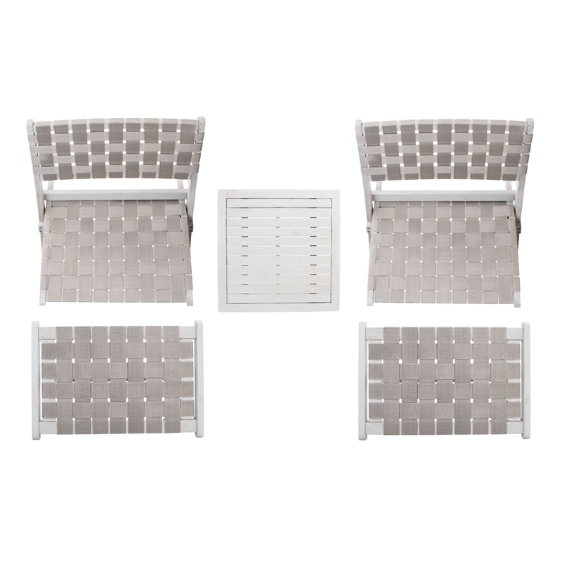 Safavieh Darryl Wood and Fabric Living Set in Gray / Gray