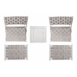 Safavieh Darryl Wood and Fabric Living Set in Gray / Gray