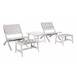 Safavieh Darryl Wood and Fabric Living Set in Gray / Gray